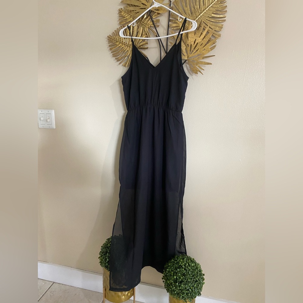 H&M Black Sheer Maxi Dress - Picture 1 of 5